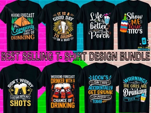 Drinking T Shirt Bundle: Graphics & Print Templates