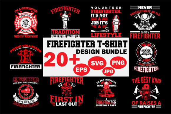 Firefighter T-shirt Design SVG Bundle: Graphics for T-Shirt Designs