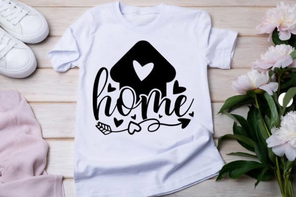 Home Love Quote Typography Graphics & T-Shirt Designs