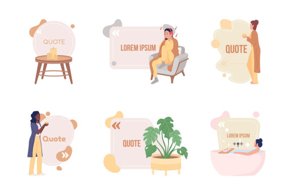 Hygge Style Quote Textbox Characters Set