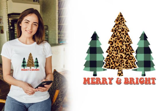 Merry and Bright Christmas SVG Design: Graphics & Print Templates
