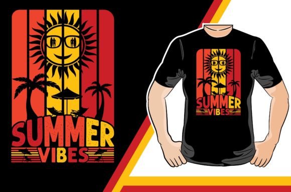 Summer Vibe T-shirt Design: Graphics for Print Templates
