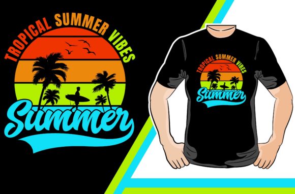Tropical Summer Vibes T-shirt Design Graphics